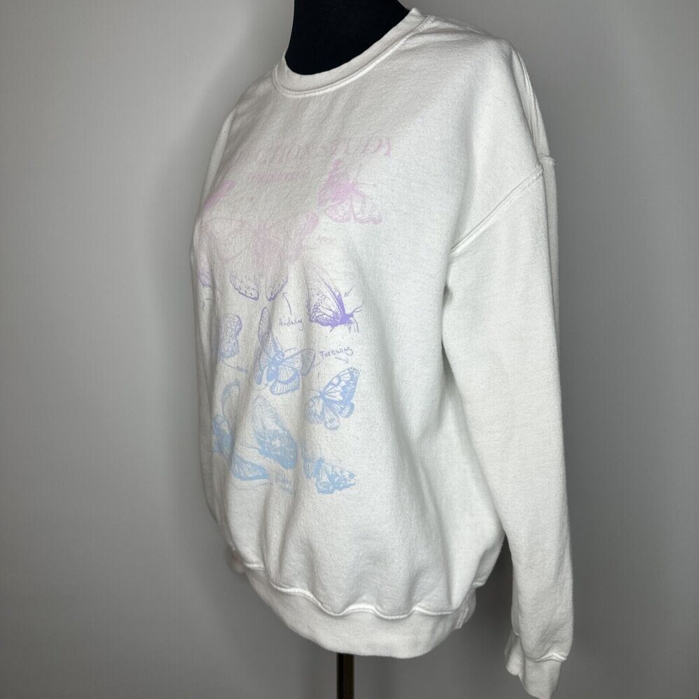 Goodie Two Sleeves Butterfly Collection Sweatshirt White Rainbow Print Large - Picture 4 of 9